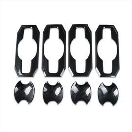 RQING for Toyota Tundra 2022 2023 2024 2025 Exterior Door Handle Bowl Cover Trims Carbon Fiber Pattern (Door Bowl Cover)