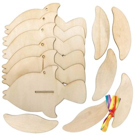 Baker Ross FE234 Fish Wooden Decorations - Pack of 6, Wooden Crafts for Children to Decorate and Display, Make Your Own Ornament for Kids Arts and Crafts