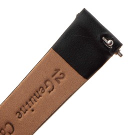 Gilden Ladies 10-14mm Quick Release Classic Calfskin Flat Black Leather Watch Band F60QR-0110 (10 millimeter Width, Regular Length, Black)