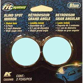 Fit System C020WB Driver/Passenger Side Replacement Round Convex Mirror with Optical Blue Lens - Pair
