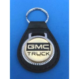 GMC TRUCKS BLACK LEATHER KEYRING KEYFOB #060
