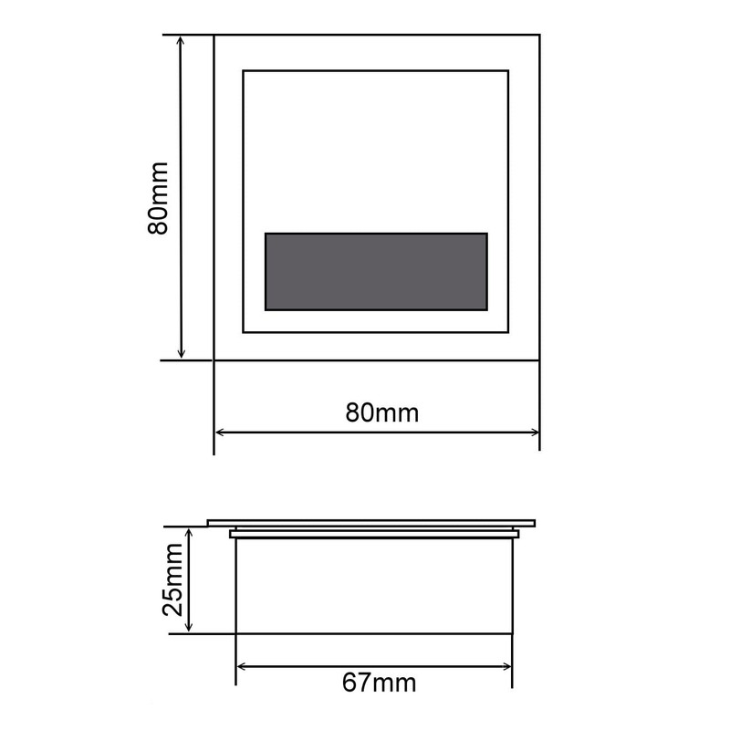Pack of 2 Aluminium Cable Pass 80 x 80 mm