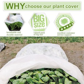 Plant Covers Freeze Protection 10x10ft Floating Row Cover 0.9oz/yd² Plant Covers for Winter Garden Fabric for Cold Sun Protection