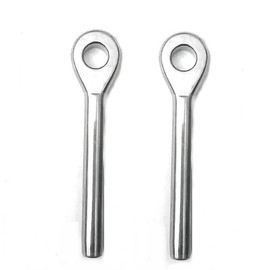 JY-MARINE Stainless Steel 316 Marine Eye End for 1/8",5/32",3/16" Diameter Wire Rope,Swage Eye Terminal end Fitting (2 Pack, for 1/8" Diameter Wire Rope)