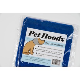 Pet Hoodz for Dogs-Anxiety Calming Hood, Ear Muffs, Grooming Hoodie, Blue Ear Wrap
