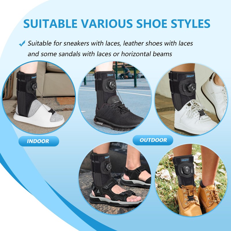 joingood Adjustable AFO Foot Drop Brace, Quick Release Dial, L/XL,