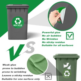 Sukh 3 pcs Recycle Stickers and 3 pcs Trash Stickers for Trash Can Sign Garbage Recycling Sticker Vinyl Perfect for Kitchen Necessity Home Essentials,Home, Work,Commercial Event,Apartment,Hotel