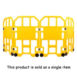 1 Panel Portable Safety Barrier, Mobile Safety Barricade, Foldable Security Gates Barrier, PVC Security Sign Barrier Gate for Double Sided Warnings in Restricted Crowd Control Areas