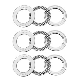 sourcing map 3 Pcs 51106 Thrust Ball Bearing 30mm x 47mm x 11mm Chrome Steel ABEC3 Single Row Roller