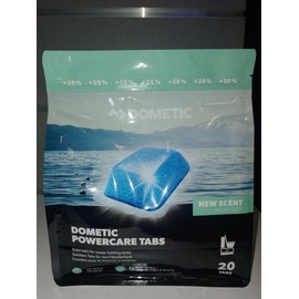 Dometi 20 and PowerCare Black Water Tank Tablets Dirty Helps Waste Dissolution Blue Tab for Boats, Caravans, Motorhomes, Motorhomes and Motorhomes