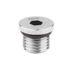 FITOK 316 Stainless Steel Hollow Hex Pipe Plug with O-Ring 9/16-18 Male SAE/MS Straight Thread, SS-PI-ST9