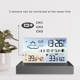 Digital Alarm Clock Temperature Humidity Weather Forecast Electronics Desktop Table Watch AA Battery Living room Bedroom