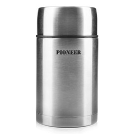 Pioneer Vacuum Insulated Leakproof Soup/Food Flask, 8 Hours Hot 24 Hours Cold, Stainless Steel, 1000 ml