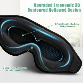 WAJDAN Luxury Sleep Mask, | Comfortable Eye Mask for Sleeping, Mens Sleep Mask for Women, Sleep Mask Blackout | Ideal for Travel, Napping, and Shift Work - Includes Ear Plugs