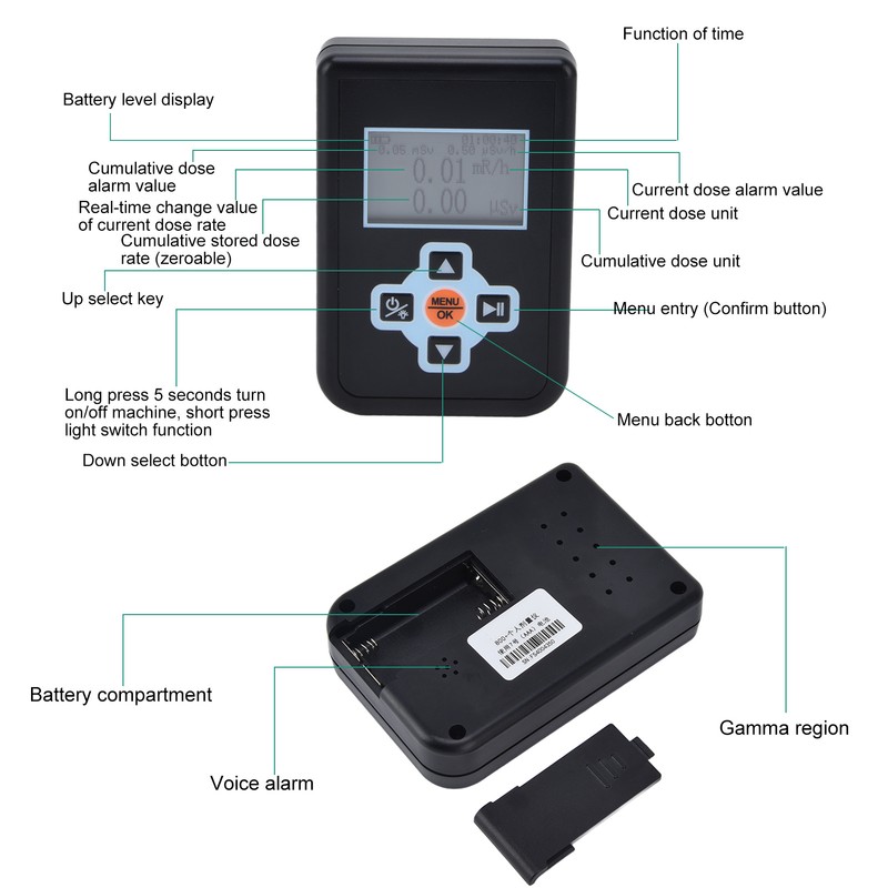 Nuclear Radiation Detector Survey Meter Digital X Rays Radiation Detection