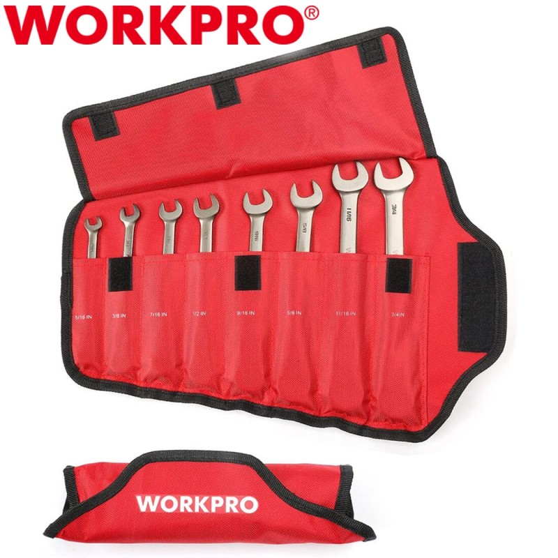 WORKPRO 8PCS Flex-Head Ratcheting Combination Wrench SAE Set 5/16"-3/4" 72-Teeth