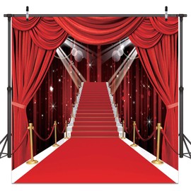 CYLYH 8x8ft Hollywood Party Decorations Backdrops Red Carpet Vinyl Photography Backdrop Baby Shower Birthday Party Photo Background Studio Prop