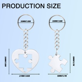 Ethlomoer Couple Keyrings Jigsaw Puzzle Matching Keychains,Stainless Steel Couples Keyrings for Men and Women, Perfect Family or Friendship Keyrings for Women