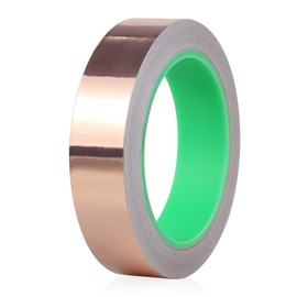 BOMEI PACK Copper Foil Tape 1 Pack 1.97mil x 1inch x 66ft with Conductive Adhesive for Guitar and Crafts, Soldering, Stained Glass, Electrical Repairs, Grounding