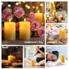 6 Pack Natural Beeswax Pillar Candles,100% Pure Beeswax Candles-192 Hours