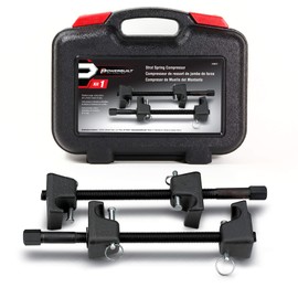 Powerbuilt Strut Spring Compressor, Removal, Installation, and Repair Vehicle Coil Springs, Safety Pins 648627E, Black