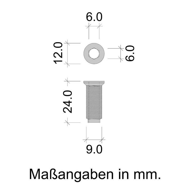 Professional screw-in sockets, screw-in nut.