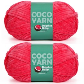 Chenille Yarn for Crocheting Blanket Velvet Yarn for Crocheting Soft Chunky Yarn for Knitting Crochet Yarn Dolphin Baby Amigurumi Thick Fluffy Bulky Fuzzy (Rose Pink-24, Pack of 2)