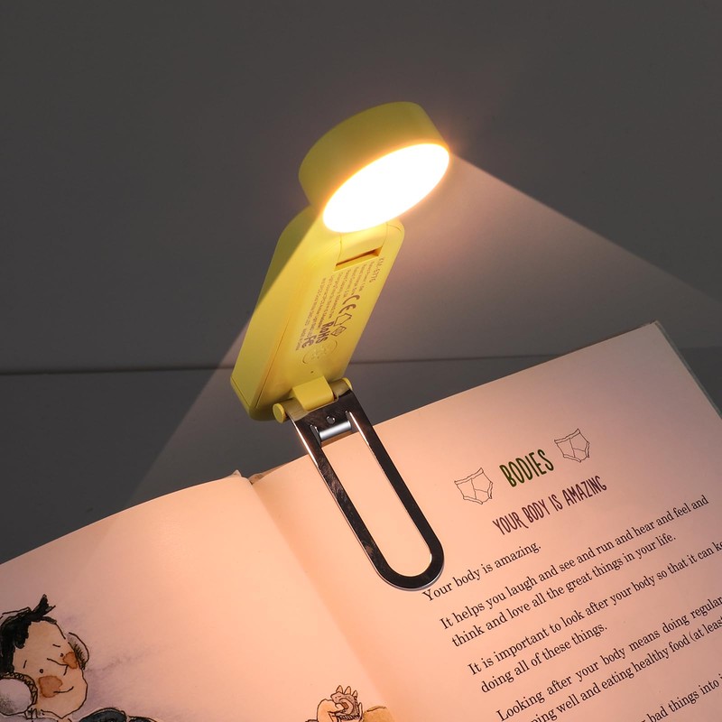 VAVOFO USB Rechargeable Book Light, Blue Light Blocking, Amber Clip-On