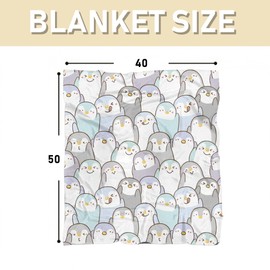 Koesnbre Cute Penguin Blanket for Women Girls Kids Adults 40" x 50", Flannel Throw for Sofa Couch Bed Living Room, Gifts for Animal Lovers