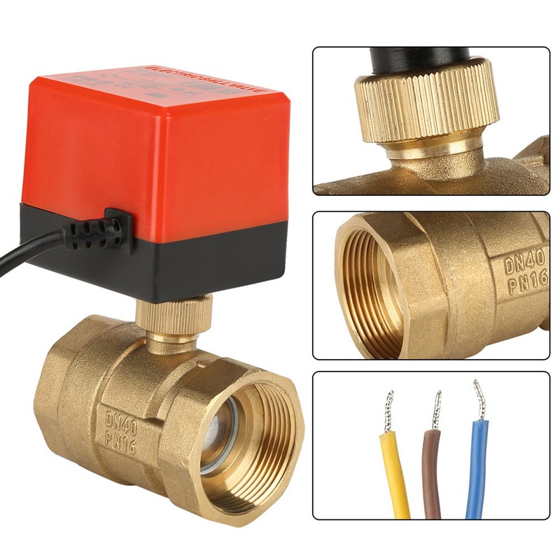 DC 24V 2 Way 3 Wire Brass Motorized Ball Valve