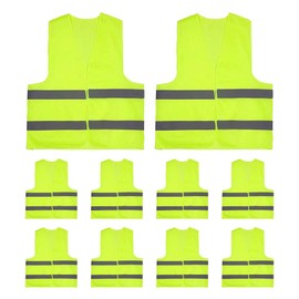 Ninnyi 10 Pcs High Vis Vests, Lightweight Reflective Hi Vis Vest for Nightwear & Outerdoor Work