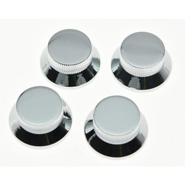 KAISH 4pcs Chrome LP Metal Bell Knobs Push On Guitar Bass Top Hat Knob for 5.8mm Split Shafts