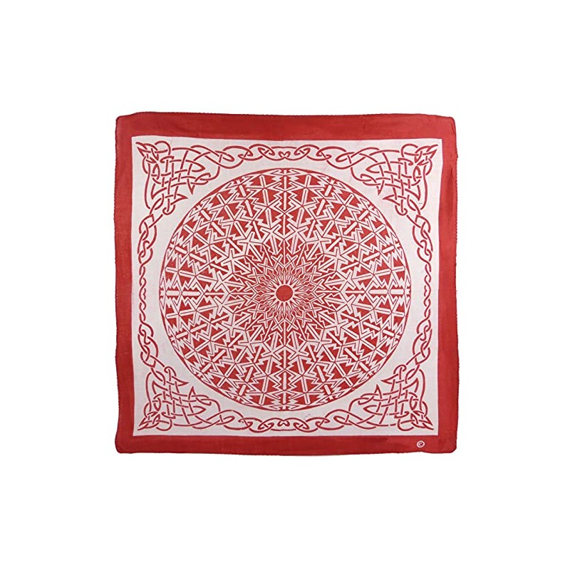 Pickled Moon XL Celtic Sun Bandana Cotton-Red