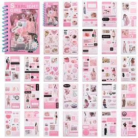 Vintage Scrapbook Stickers, Pre-Cut 350+ Sticker Book for Scrapbooking Bullet Journaling Stickers Ephemera Sticker Book for Junk Journal Supplies Quote Stickers DIY Art Crafts for Adults Teens Women