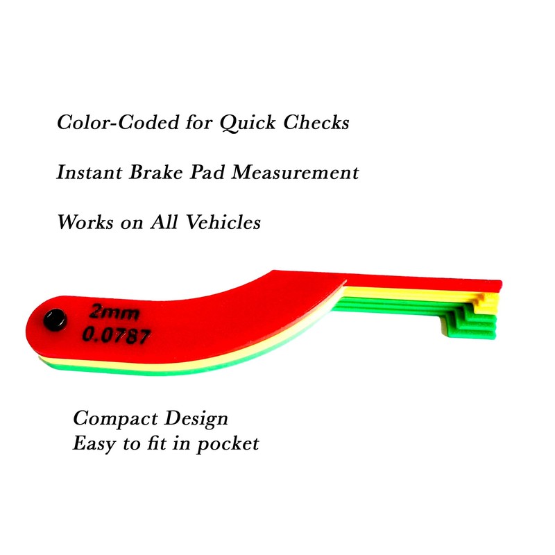 Brake Pad Thickness Measuring Tool – SAE & MM Dual-Scale