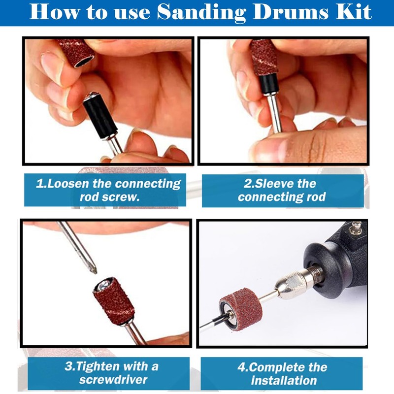 mxuteuk 400 Pieces Sanding Drum Set Sanding Disc Set with