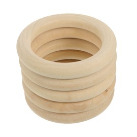 DOITOOL 5Pcs Wood Rings for DIY Crafts Durable Unfinished Wooden Hoops for Jewelry Making Curtain Rings and Art Projects Safe and Practical Craft Supplies
