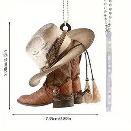 Hat Boot Design Car Pendant, Car Interior Rear View Mirror Hanging Decoration, Car Accessories