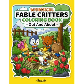Whimsical Fable Critters Coloring Book - Out And About: Simple And Easy Coloring Book Featuring Adorable Kawaii Animal Characters For Cozy Vibe And Relaxation