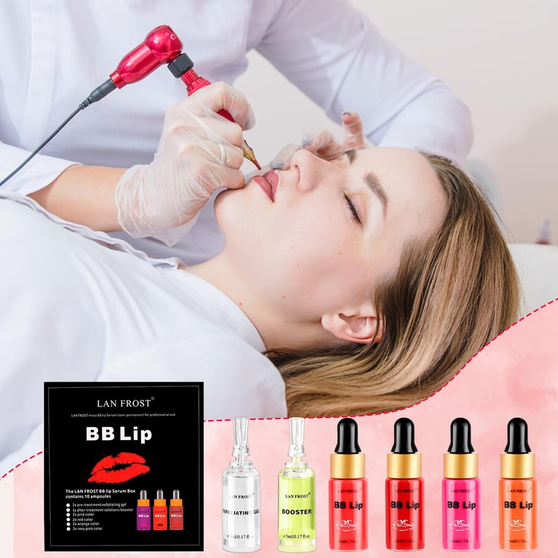 BB Lip Glow Ampoule Serum Starter Kit,Semi-Permanent Makeup Treatment, Lips