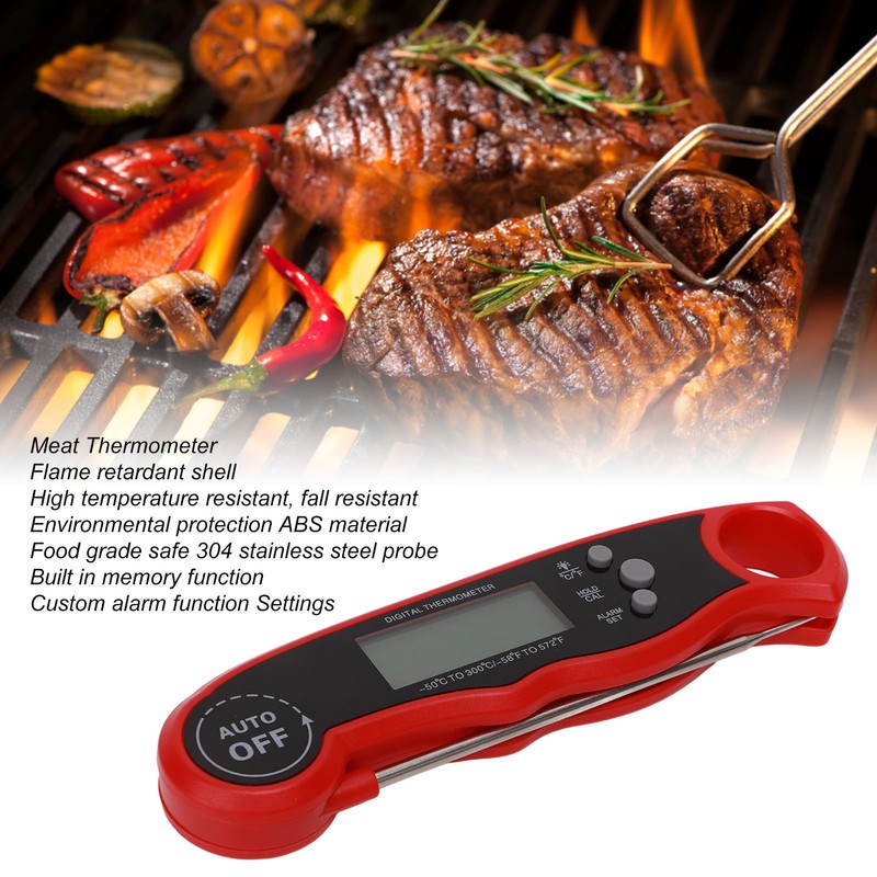 Meat Thermometer Digital 2 Probes with Alarm Function Backlight for