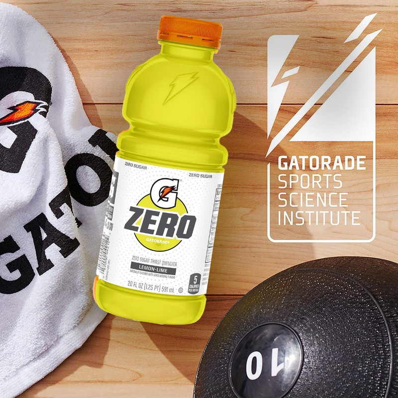 Gatorade Zero Sugar Thirst Quencher, Lemon-Lime, 20 Fl Oz (Pack