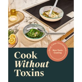 Caraway Nonstick Ceramic Mini Fry Pan With Glass Lid (1.05 qt, 8") - Non Toxic, PTFE & PFOA Free - Oven Safe & Compatible with All Stovetops (Gas, Electric & Induction) - Black