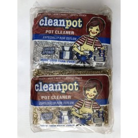 Cleanpot Metallic Pot Cleaner Teflon Scrubber Luster Sponges - Set of 4