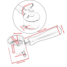 DIBTSA 51mm Espresso Portafilter 2 Ears Double Spout Compatible with EC200 ECO310, Included 12g 16g Filter Basket and Puck Screen, Anodized Aluminum Handle Black