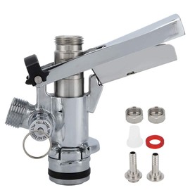 G5/8 U Type Stainless Steel Beer Keg Coupler,D System Keg Tap Dispenser Draft Beer Line Gas Brewing Tubing With Relief Valve Brewing Accessory
