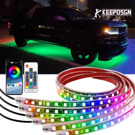 KEEPDSGN For Chevy Silverado 1500 2500 6PCS Car RGB LED Underglow Lights Kit Neon Strips