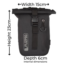 Fuzpig Roll top Waterproof Thigh Bag. Ideal for Dog Training, Horse Riding, Motorbike Riding and Outdoor Activities, Holster Bag Totally Waterproof (Black)