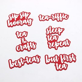 KSCRAFT Tea Sentiments Shadow Words Metal Cutting Dies Stencils for DIY Scrapbooking Decorative Embossing DIY Paper Card
