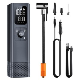 Autolizer T15-A Tire Inflator - 150 PSI Portable Air Compressor with Precise LED Display, Multi-Purpose Design Suitable for Vehicle, Motorcycle, Bicycle, Balls, and Swimming Rings